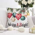 thumbnail image 5 of Colorful Xmas Ball Hello Winter Pine Throw Pillow Case Modern Throw Pillow Case 18 x18 Inches 4 Pack Christmas Pillowcase for Indoor Home Bedroom, 5 of 7