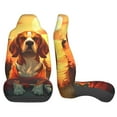 thumbnail image 3 of Honeii Sunset Meditating Dog Print Car Seat Covers 2 Pieces, Full Set Universal Seat Covers for Cars, Waterproof Auto Seat Protectors, 3 of 7