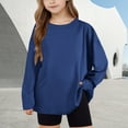 thumbnail image 2 of yillto Toddler Kids Basic Shirts Plain Long Sleeve Round Neck Loose Spring Summer Tshirts for Boys Girls, 2 of 7