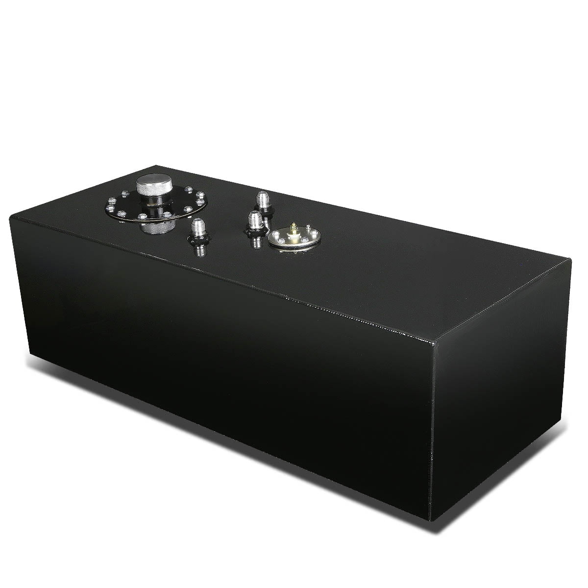 For 15 Gallon Top Feed Aluminum Fuel Cell Gas Tank W Level Sender Amp Cap Black Walmart Com