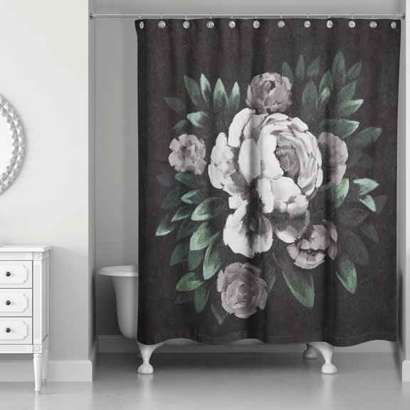 Creative Products Dark Moody Floral 71x74 Shower Curtain