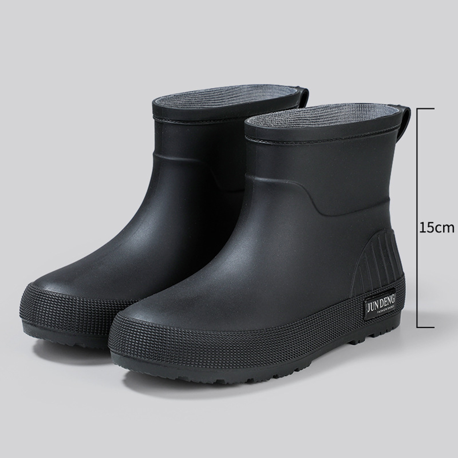 Taylonsss Women's Waterproof Rubber Rain Boots with Chunkys Heel for Fall and Winter Comfortable Height-Increasing Short Boots with Anti-Slip Sole for Outdoor Activities