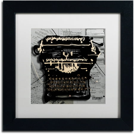 Trademark Fine Art "Movie Typewriter" Canvas Art by Roderick Stevens, White Matte, Black Frame