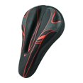 thumbnail image 1 of Funda para asiento de bicicleta, funda transpirable para sillín de bicicleta, accesorios para ciclismo (negro y rojo), 1 of 5
