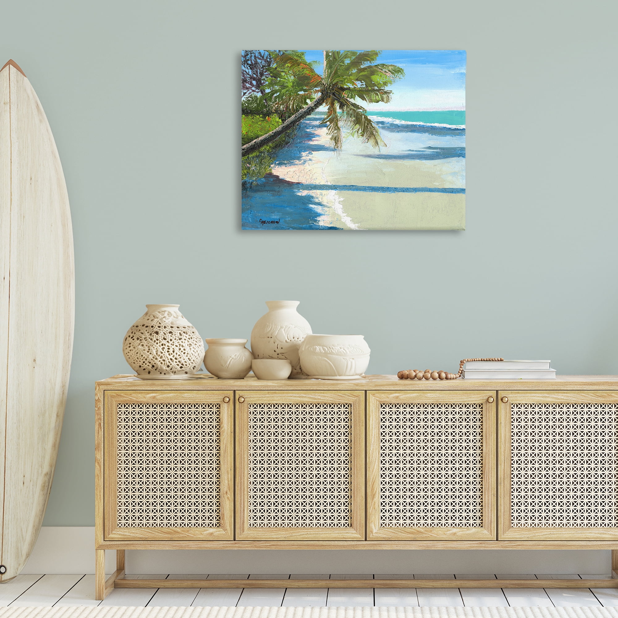 Stupell Industries Beach Shadows Landscape Landscape & Nature Painting Wrapped Canvas Art Print Wall Art, 40 x 30