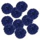 thumbnail image 1 of Uxcell 6" Pom Poms de Papel Duraderos para Decoración de Bodas y Fiestas Azul Marino 10 Paquete, 1 of 6