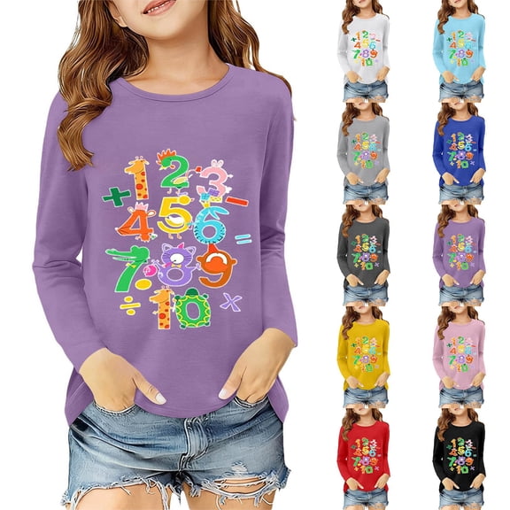 Girls Long Sleeve Shirts Cotton Kids Clothes Unisex Kids Cozy Solid Pullover Sweater, Soft Stylish Casual Top For Daily School Outdoor Wear Back To School Clothes