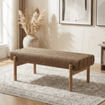 thumbnail image 2 of Dayalane Upholstered End of Bed Bench, Modern Ottoman Tufted Bedroom Bench with Solid Wood Legs for Living Room, Entryway, Vanity, Chenile Brown, 2 of 9