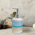 thumbnail image 3 of Ambesonne Nature Soap Dispenser & Toothbrush Holder Set, Tropical Sea Coast Sky, 2 Pcs, Cream Blue, 3 of 6