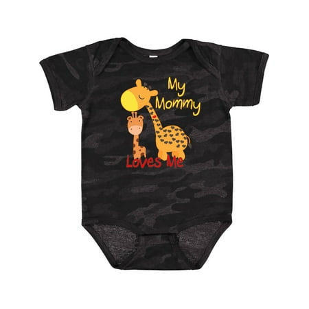 

Inktastic My Mommy Loves Me Giraffe Boys or Girls Baby Bodysuit