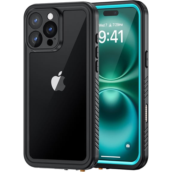 for iPhone 16 Pro Case, IP68 Waterproof Dustproof Shockproof Cases with Built-in Screen Protector, Full Body Protective Heavy Duty Rugged Phone Cover for iPhone 16 Pro - 6.3 inch (Blue)