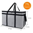 thumbnail image 2 of Tripumer XXXL Insulated Cooler Bag Insulated Leak Proof Aluminum Foil Insulated Bag Reusable Food Delivery Bag Cooler Bag for Food Shipping and Grocery Shopping Greyish Black 23 "W X 14 "H X 15 "D, 2 of 9