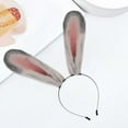 thumbnail image 3 of Diadema Orejas de conejo de peluche BLESIY Gris Sombreros de cosplay, 3 of 7