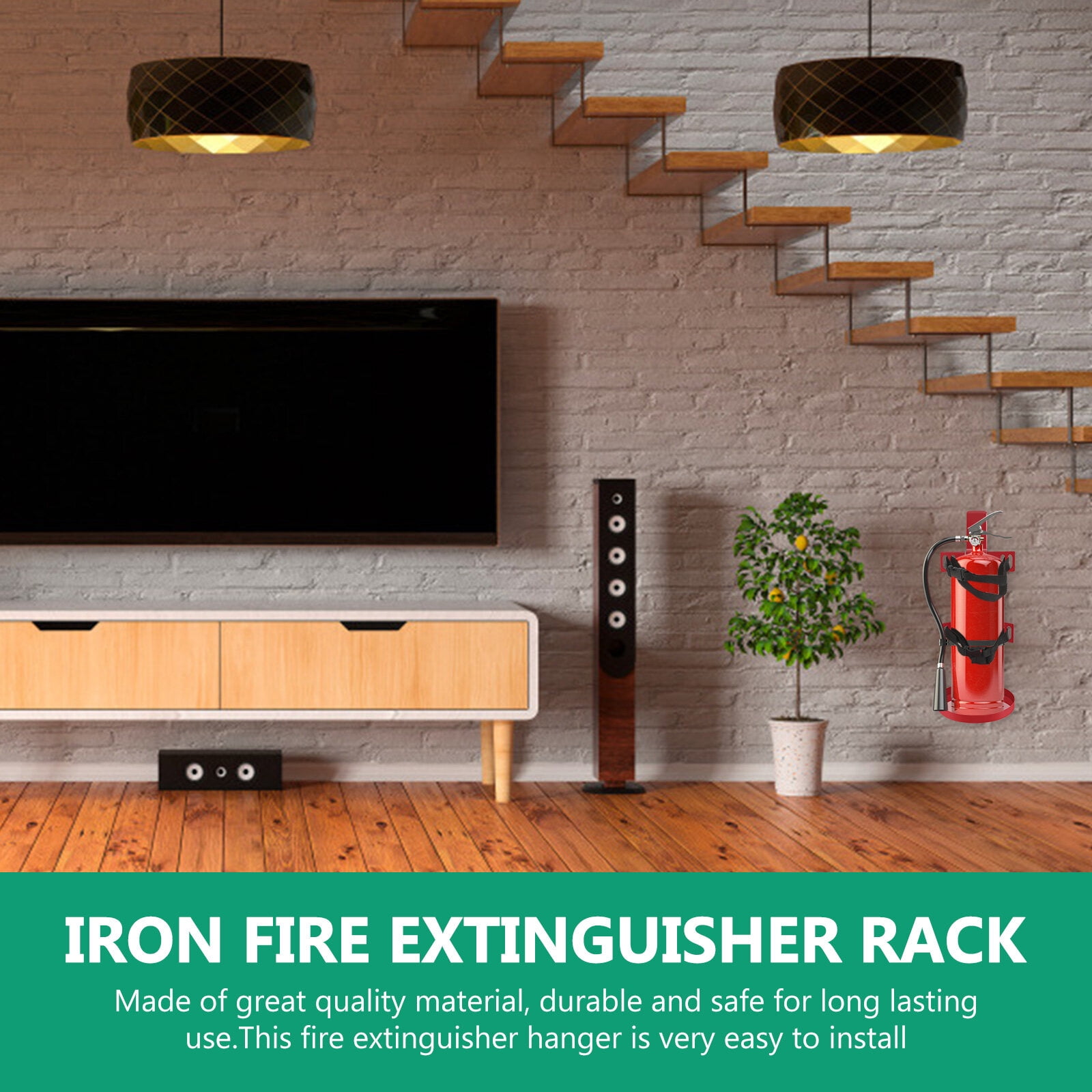 Dytern Iron Fire Extinguisher Rack 1pc Fire Extinguisher Hanger Fire Extinguisher Accessory Fire Extinguisher Rack,14.17"X5.59"X5.59"