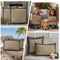 thumbnail image 4 of Black Brown Retro Greek Key Outdoor Pillow Covers 18x18 Set of 2,Waterproof Patio Throw Pillowcase Protectors,Geometric Greece Ancient Rustic Decorative Pillow Shams Cushion Covers for Seat Bed Couch, 4 of 8