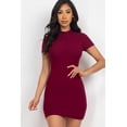 thumbnail image 5 of Chic Ribbed Bodycon Dress with Short Sleeves and Mock Neck, 5 of 9