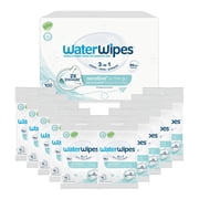 WaterWipes Sensitive+ On The Go Wipes, 3-In-1 Cleans, Cares, Protects, 99.9% Water, Unscented & Hypoallergenic Wet Wipes, 100 Count (10 Packs)