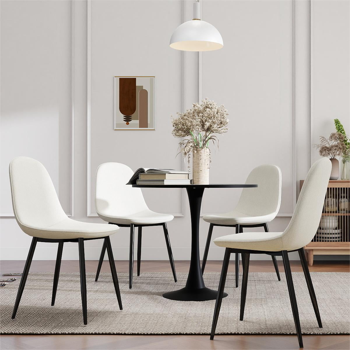 Homy Casa 4 Person Saving Space Dining Set Apartment Kitchen, Black