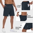 thumbnail image 5 of QPNGRP Men's 7" Athletic Basketball Shorts Workout Gym Quick Dry Shorts Lightweight Mesh Running Shorts Darkgray M, 5 of 7