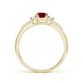 thumbnail image 6 of ANGARA Natural Classic Oval Ruby and Diamond Three Stone Engagement Ring in 14K Yellow Gold for Women (Size-6x4mm) | July Birthstone, Birthday, Anniversary, Jewelry Gift for Women | Natural Ruby Ring, 6 of 9