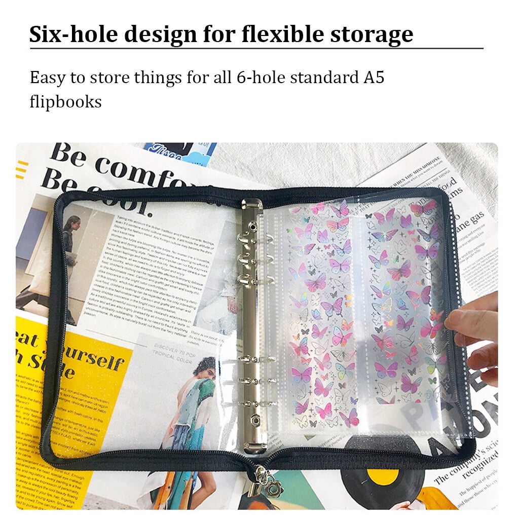 10 Pochettes A6 Pour Classeur 6 Anneaux – Transparentes, Chargement Par Le Haut – Pour Documents, Budget, Collection - 6
