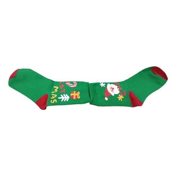 Socks for Women Holiday‑printed Cotton Mid‑calf Socks Running Socks Green