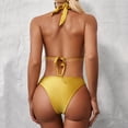 thumbnail image 3 of BONIXOOM Two Piece Swimsuit For Women Underwire Elastic Solid Bikinis Bikini Summer Swimwears on Clearance Yellow Size 6, 3 of 5
