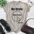 thumbnail image 2 of My Brain Movie Quotes T-shirt, Unisex Women's Men's Classic Movie Lover Film Buff Retro Funny Movie, Light Silk Gray, X-Small, 2 of 6