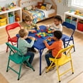 thumbnail image 1 of Homy Casa 5-Piece Kids Activity Table Set, 24'' Square Table with 4 Folding Chairs for Playroom, Study Room, Multicolor, 1 of 9