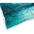 thumbnail image 4 of Galaxy Space Throw Blanket Moon Flower Stars Print Decor Soft Warm Cozy Blanket Plush Teal Throws \u200bBlankets for Women Girls Kids Couch Travel Livingroom Bedroom Decor 60 x 80 Inch, 4 of 5