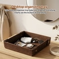 thumbnail image 3 of Valet Tray Catchall Tray for Men, 7.08"x 6.69"x 1.89" PU Leather Nightstand Organizer, EDC Tray for Keys, Wallet & Watch, Dark Brown, 3 of 10