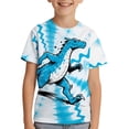 thumbnail image 3 of CAIXIA Girls Casual Tie Dye Dinosaur Short-Sleeve T-Shirt Cute Print Summer Blouse For Girls Tee Tops, 3 of 7