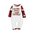 thumbnail image 2 of Family Christmas Pajamas Matching Sets Letter Graphic Long Sleeve Crewneck Shirts and Plaid Long Pants Cute 2 Piece Pj Loungewear Party Trendy Sleepwear, 2 of 6