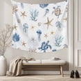 thumbnail image 5 of Blue Brown Coastal Large Tapestry for Bedroom Wall Hanging Tapestry, Nautical Summer Beach Sea Turtle Ceiling Backdrop Tapestries Poster Blanket Wall Decor for Teens Room Living Room Dorm 100" x 59", 5 of 8