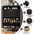 thumbnail image 4 of MIDODO Shoe Cabinet with 2 Flip Drawers, Freestanding Shoe Storage with Metal Legs, Modern Hidden Shoe Organizer with Open Shelf, Narrow Shoes Rack for Entryway, 4 of 6