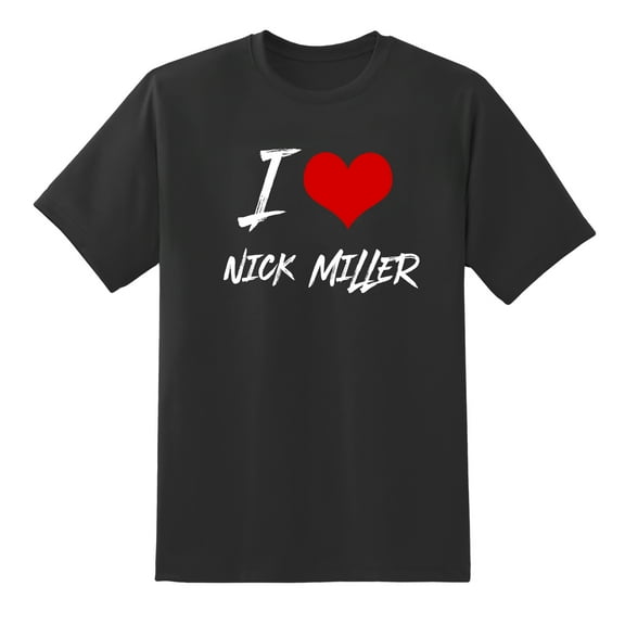 I Love Nick Miller Men's Funny Tee Mens Graphic T Shirts Black,S