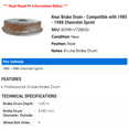 thumbnail image 2 of Rear Brake Drum - Compatible with 1985 - 1988 Chevrolet Sprint - Raybestos, 2 of 2
