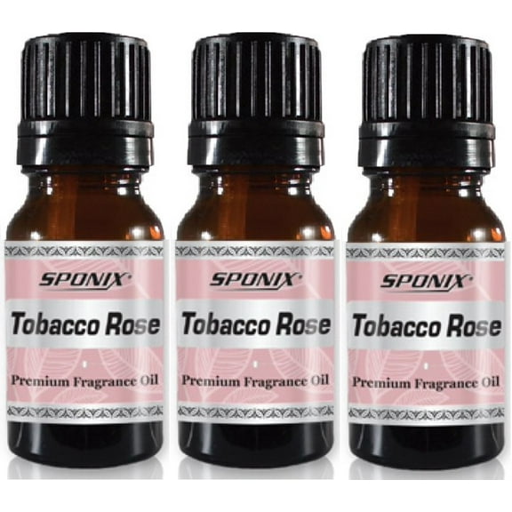Tobacco Rose Fragrance Oil 10 ml / 0.33 oz | 100% Pure by Sponix Made in USA  Pack of 3