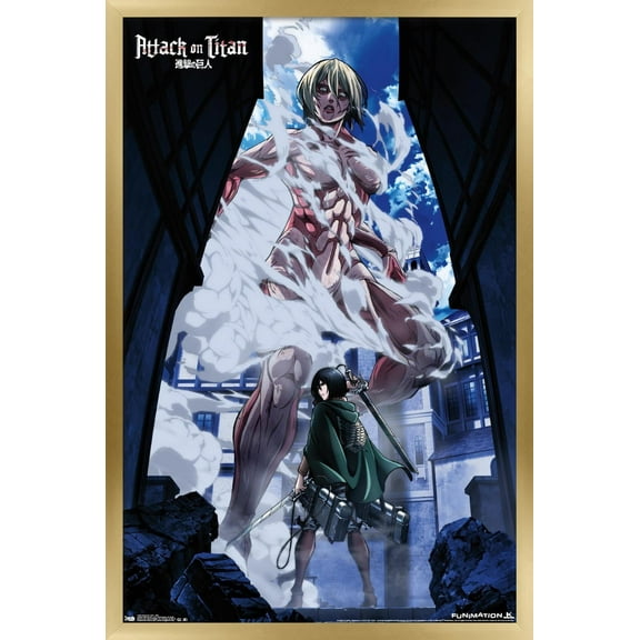 Attack on Titan - DVD Wall Poster, 14.725" x 22.375", Framed