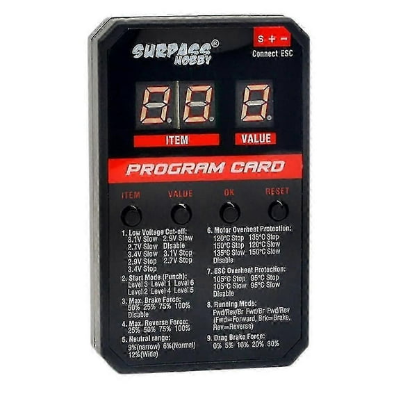 Surpass Hobby V2 Led Program Card For Rc Car For 25/35/45/60/80/120a