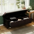 thumbnail image 4 of Harper & Bright Designs Shoe Storage Bench with Cushion, Entryway Shoe Bench with Seat and Three Drawers for Hallway Living Room, Espresso, 4 of 16
