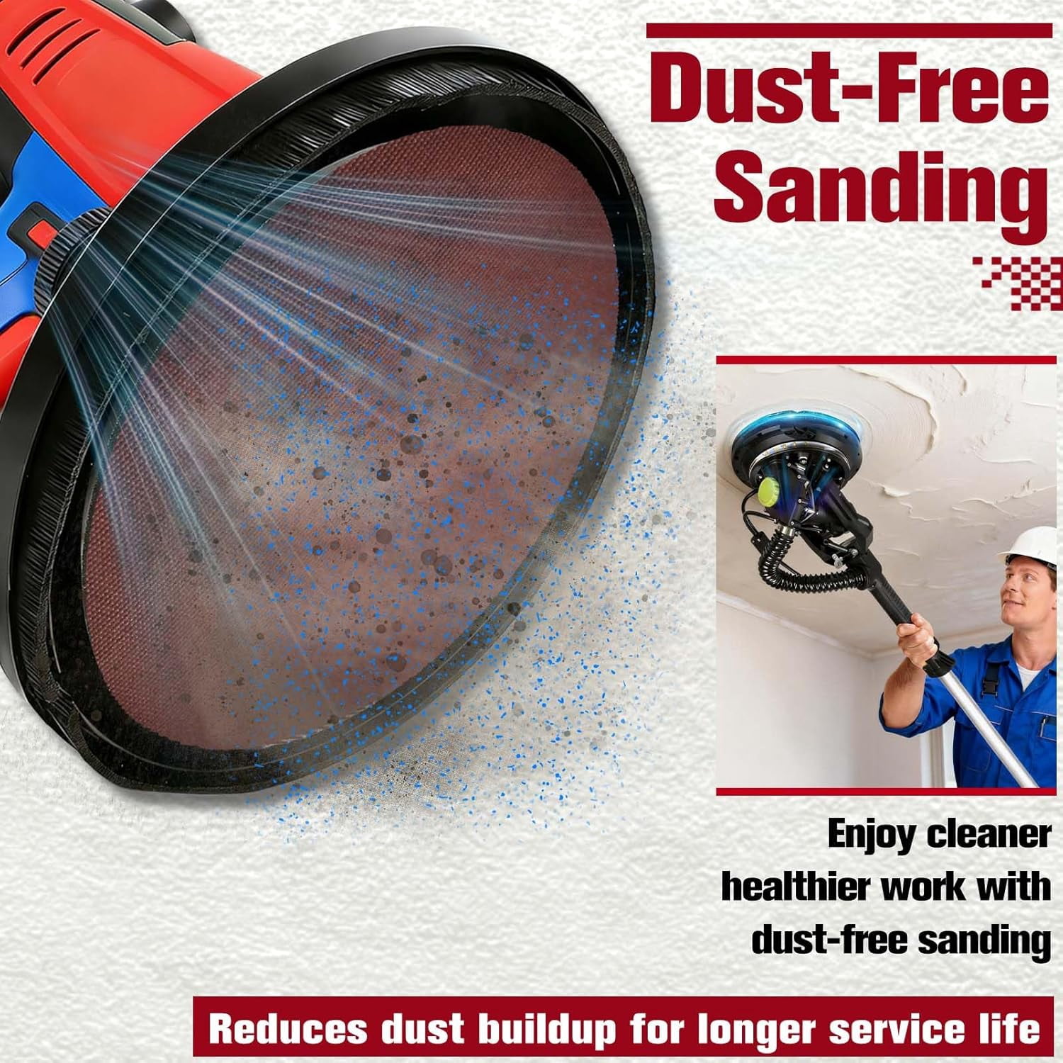 FRKSMD-15 Pack 9 Inch Mesh Abrasive Sanding Discs, 320 Grit Red Net Discs, Dust-Free Hook and Loop Drywall Sandpaper, Drywall Sander Sandpaper for Electric & Pole Sanders,Random Orbital Sander
