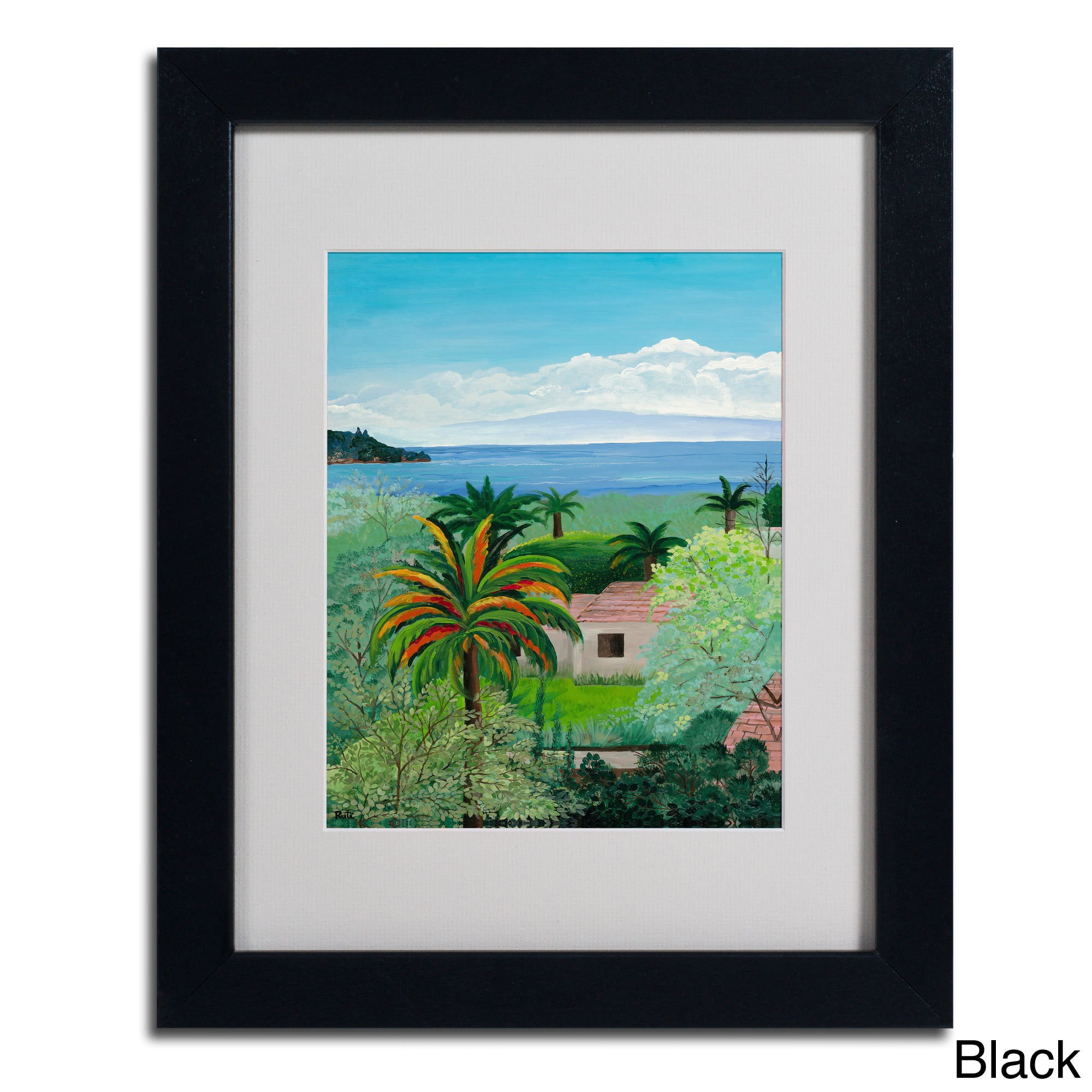 Trademark Fine Art "Costa Rican Beach" Canvas Art by Anonymous, Wood Frame
