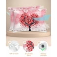 thumbnail image 2 of Hokiten King Size Pillow Cases Set of 2, Pillow Covers for Bed, Heart Tree, Satin Pillowcases with Zipper for Hair/Skin, Pillow Protector Cover, Valentine's Day Romantic Sweet Love 20x36 Inches, 2 of 6