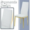 thumbnail image 3 of White Dining Chairs Set of 4 with Gold Legs,Metal Kitchen Chairs Armless,Modern Kitchen Chair Set of 4 for Dining Room,High Back Dining Room Table Chair for Restaurant,Cafe (White), 3 of 14