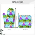 thumbnail image 3 of DouZhe Oven Mitts and Pot Holders Sets, Whimsical Doodle Smile Girl Prints Non-Slip Heat Resistant Kitchen Oven Silicone Glove, 3 of 7