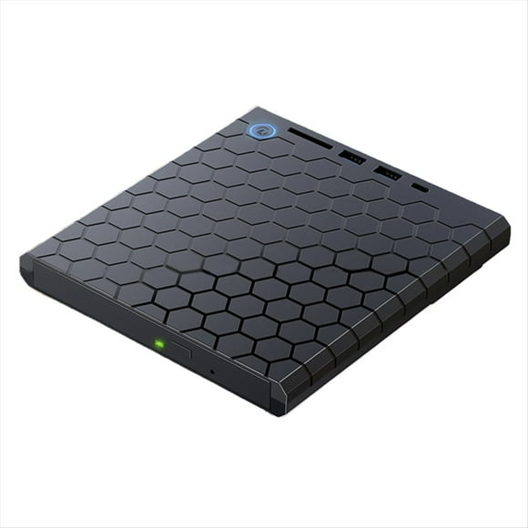 Lector de CD DVD Externo USB 3.0 Unidad de CD/DVD con Puertos SD/TF Grabadora de DVD Reproductor de Unidad de CD/DVD para PC PortáTil