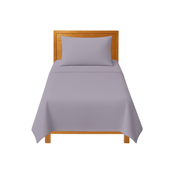 Sábanas Individuales Lisas We2 Dream 100% Algodón Color Gris Lavanda 3 Piezas