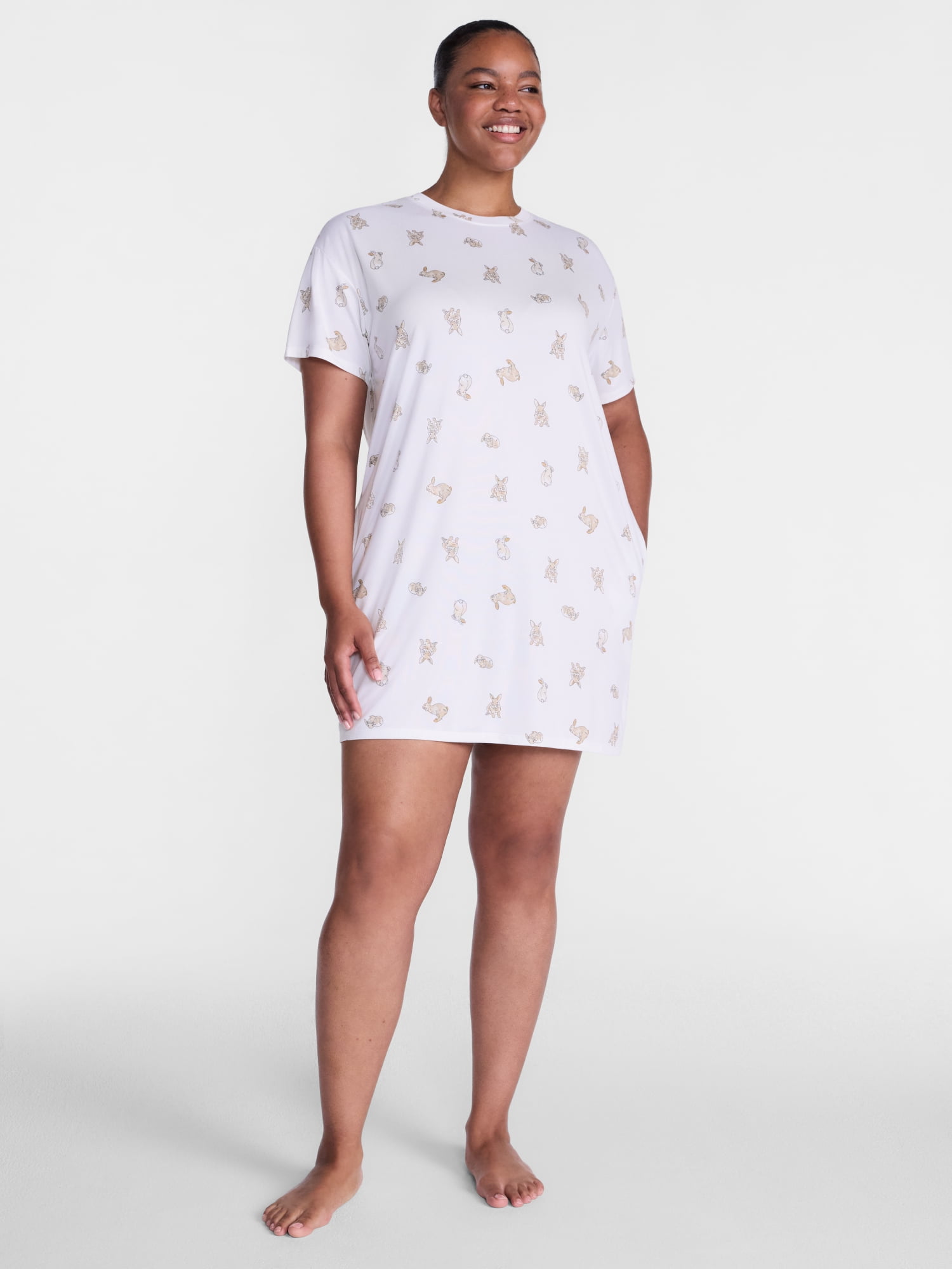 Joyspun Women's Essential Short Sleeve Sleepshirt, Sizes S/M to 2X/3X