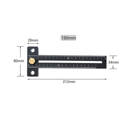 

Woodworking Scribing Device Straight Guide Rule Measuring Tools 180mm Aluminium Alloy New pinshui